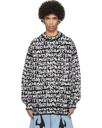 VETEMENTS Black & White Graffiti Monogram Sweater Black