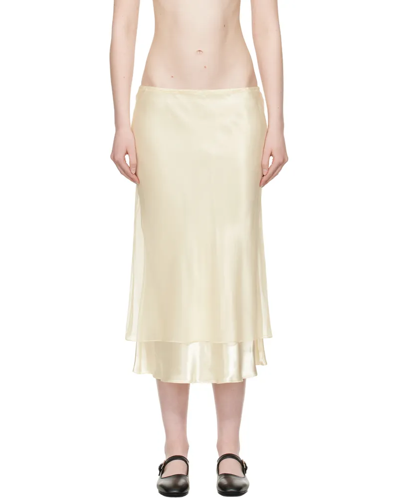 KHAITE Beige Monina Midi Skirt 103