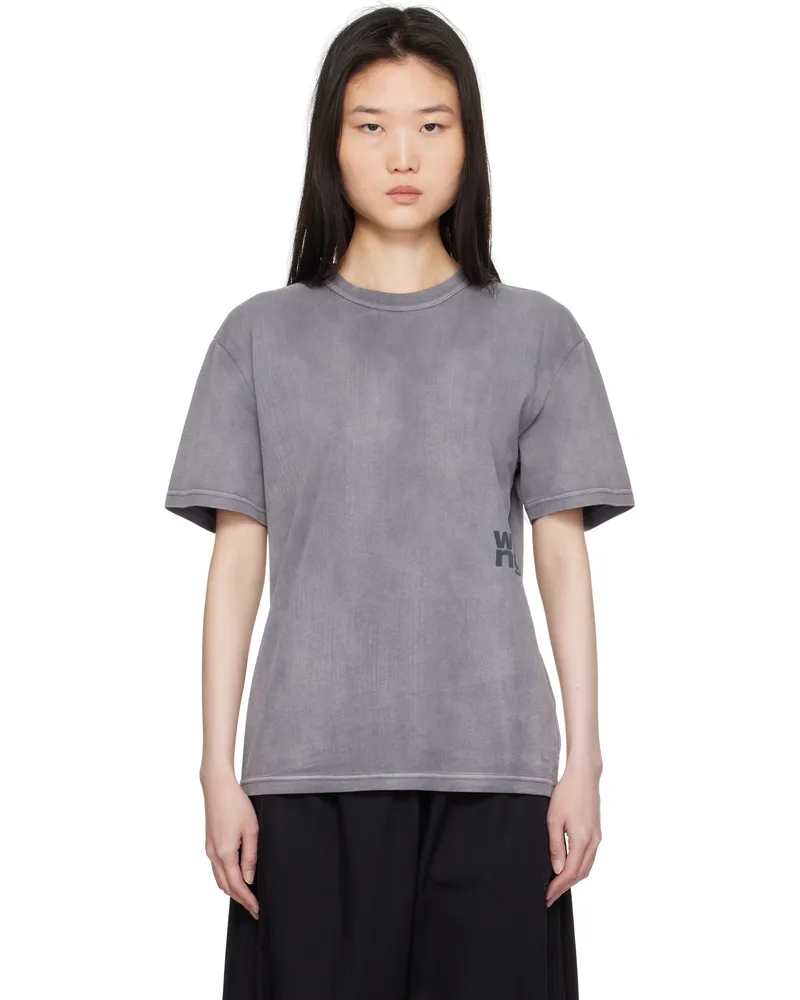 Alexander Wang Gray Puff Logo T-shirt Washed