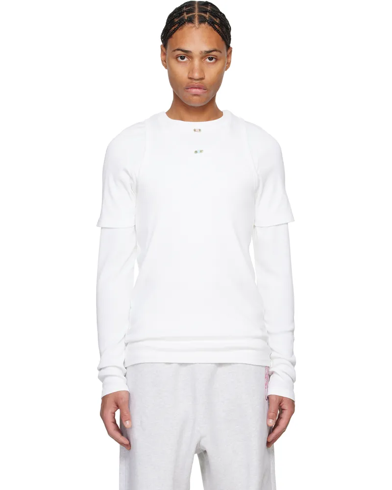 ABRA White Overlayered T-shirt White