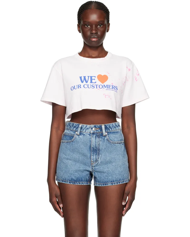 Alexander Wang Pink 'We Love Our Customers' T-Shirt 683a