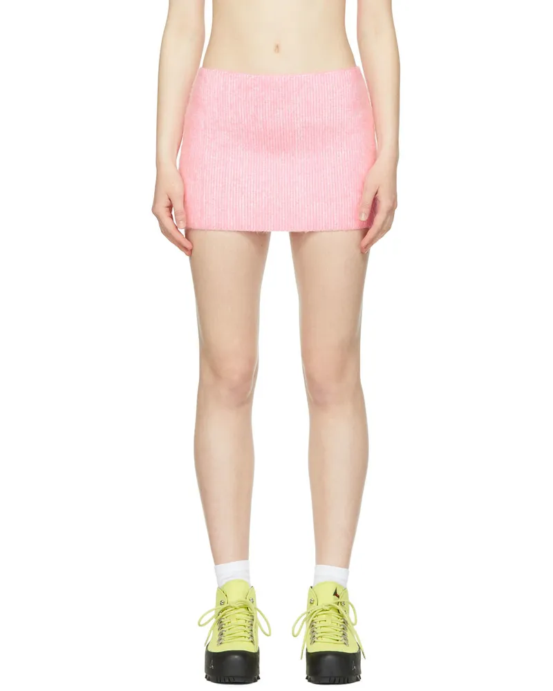 ARG Pink Cotton Mini Skirt White