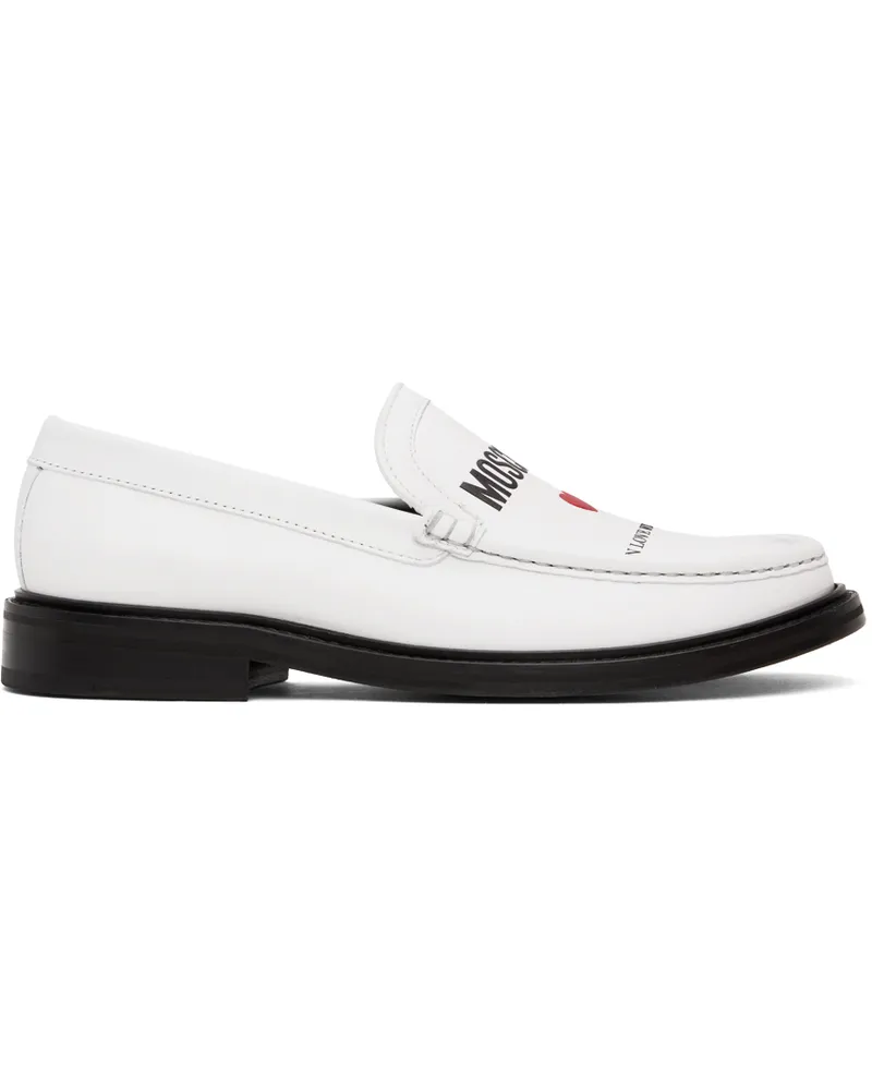 Moschino White College Loafers 100