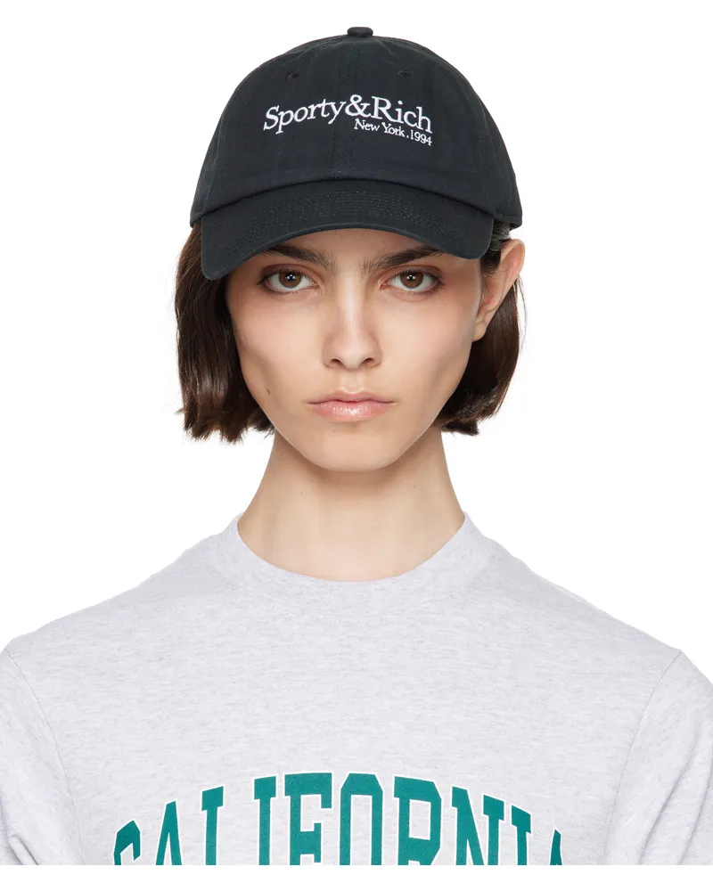 SPORTY & RICH Black HWCNY Cap 111