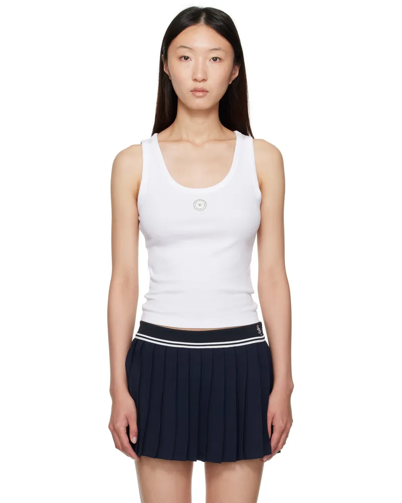 SPORTY & RICH White 'SRHWC' Baby Rib Tank Top 48