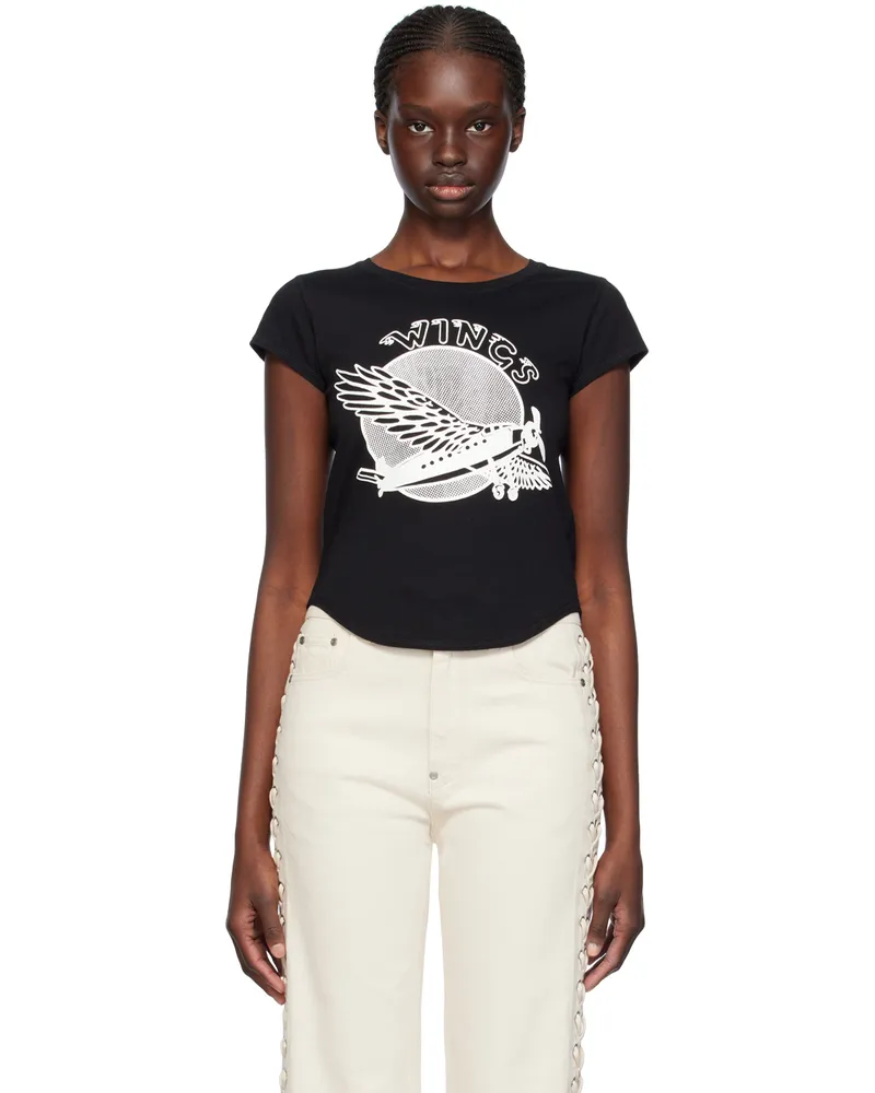 Stella McCartney Black 'Wings' T-Shirt 1000