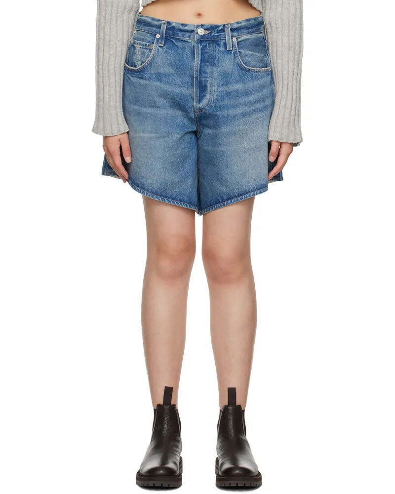 Citizens of humanity Blue Gaucho Denim Shorts Dallas