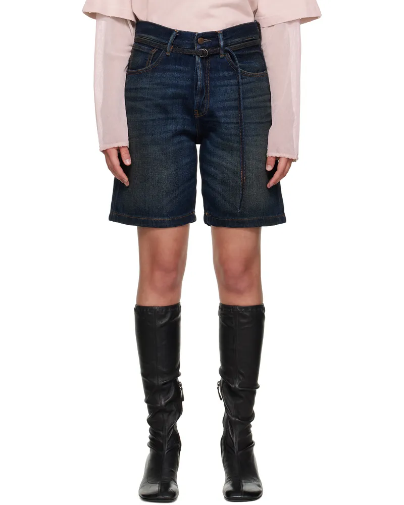 Acne Studios Navy Loose Fit Denim Shorts 838