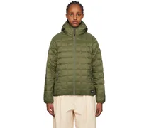 Khaki Hooded Reversible Down Jacket