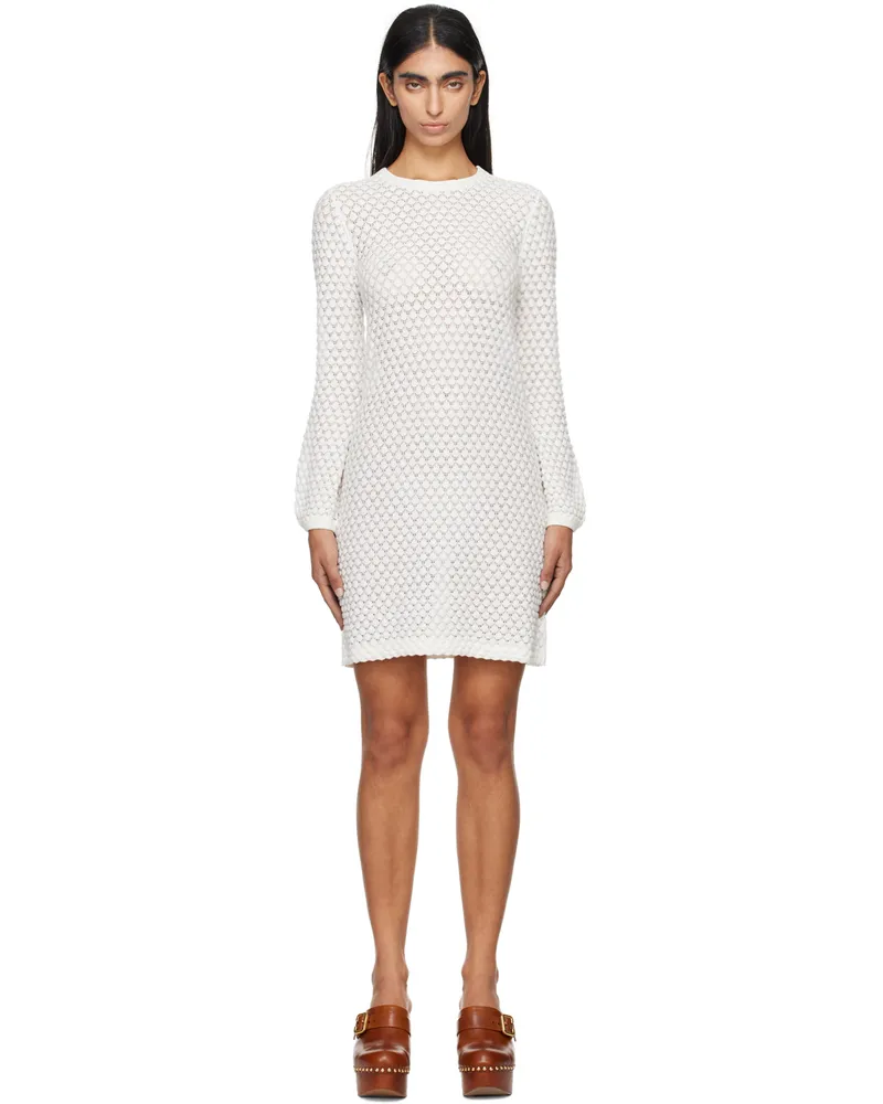 Chloé Off-White Crewneck Minidress 107