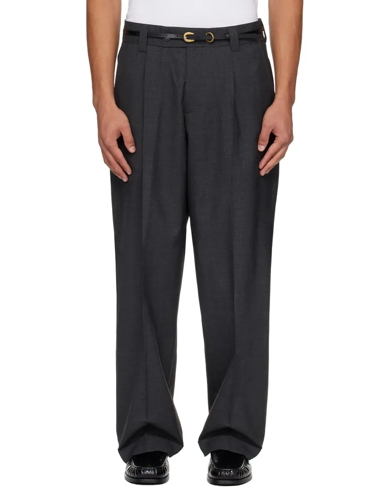 Mfpen Gray Patch Trousers Grey