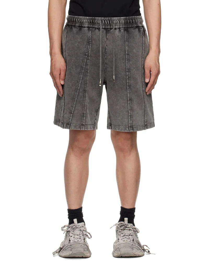 Feng Chen Wang Gray Tie Dyed Shorts Grey