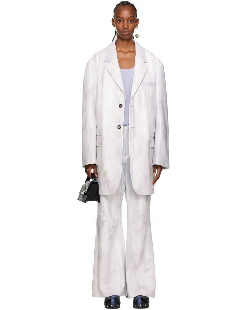 Acne Studios SSENSE Exclusive White Lambskin Jacket Cold