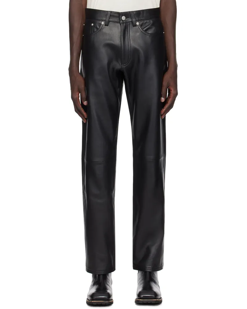 CMMN SWDN Black Joe Leather Pants Black