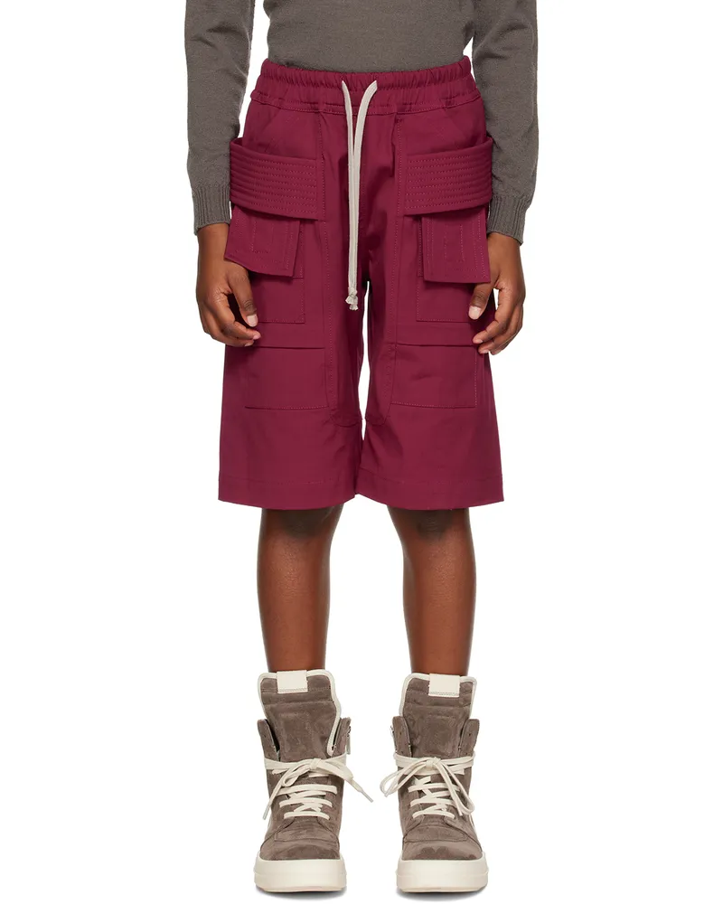 Rick Owens Kids Pink Creatch Shorts Fuschia
