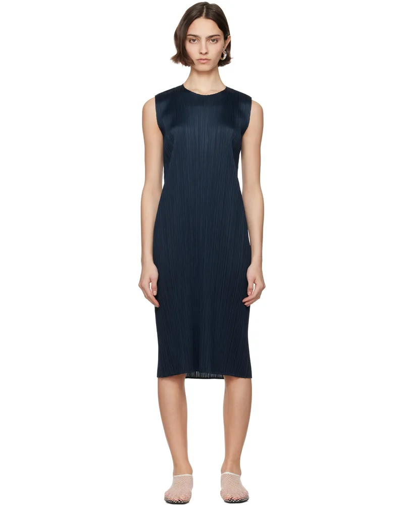 Issey Miyake Navy Monthly Colors April Midi Dress 77