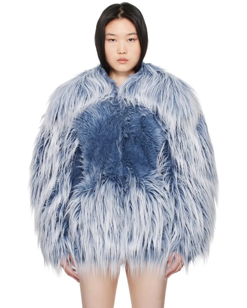 Diesel Blue W-Caby Faux-Fur Jacket 8msa