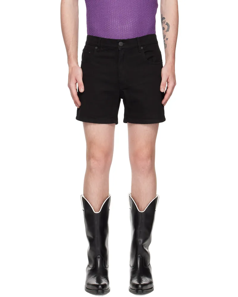 Ernest W. Baker Black Five-Pocket Denim Shorts Black