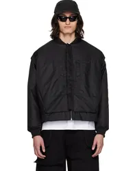 Spencer Badu Black Pulledback Bomber Jacket Black