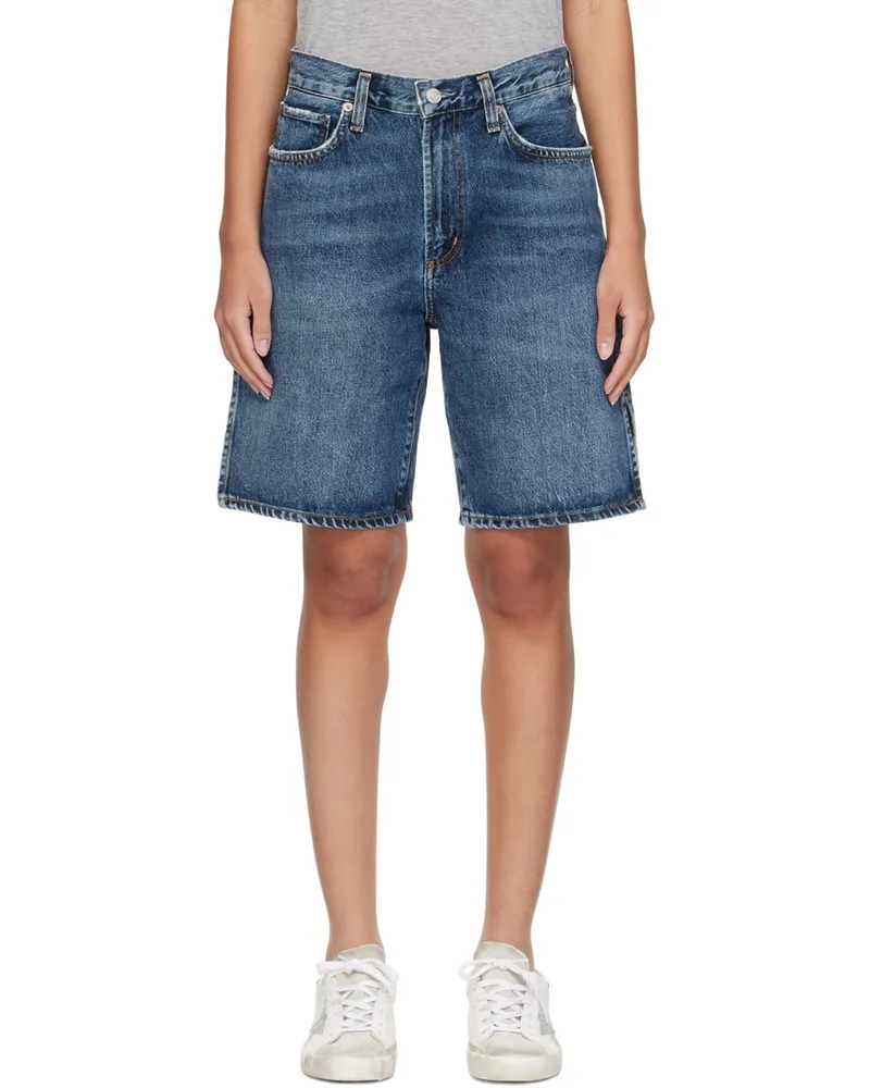 AGOLDE Blue Vida Denim Shorts Control