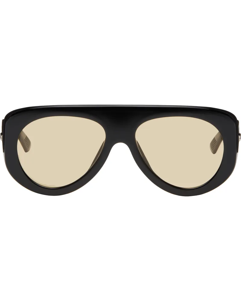 Bottega Veneta Black Osservatorio Aviator Sunglasses Black-black-orange