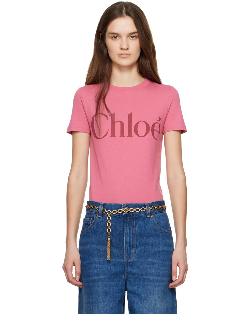 Chloé Pink Baby Fit Logo T-shirt 6n8