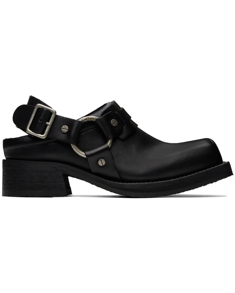 Acne Studios Black Leather Buckle Loafers Black
