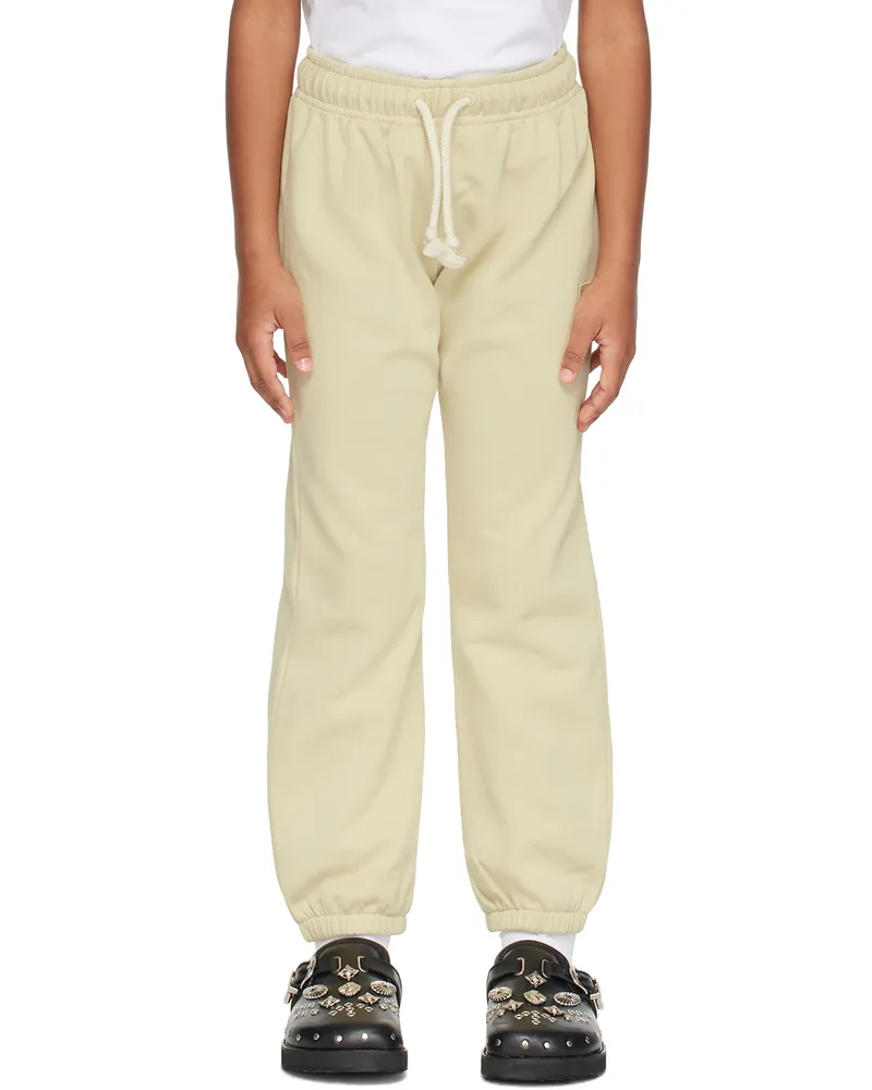 Acne Studios Kids Beige Patch Sweatpants Green