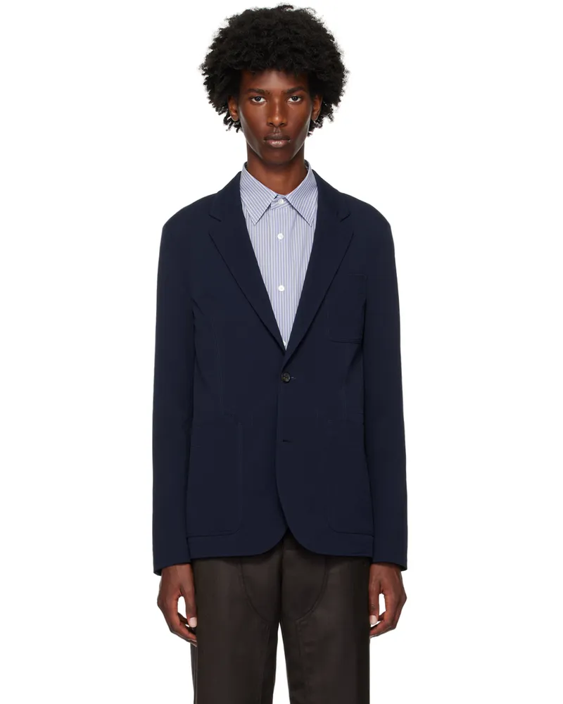 Paul Smith Navy Seersucker Blazer 47