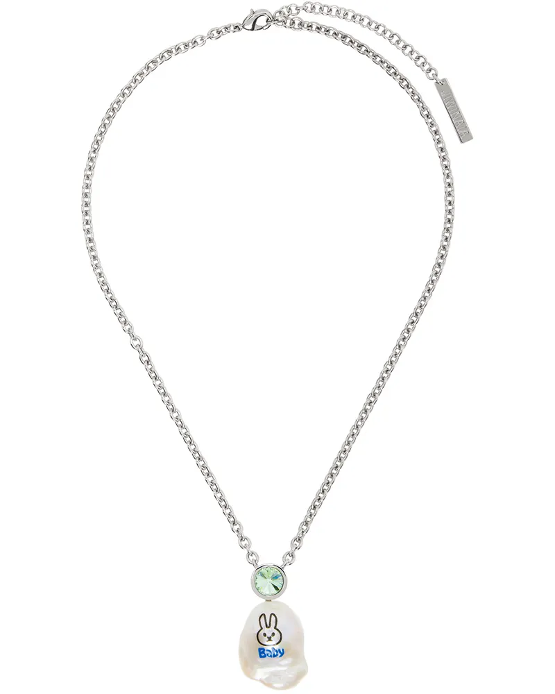 JIWINAIA SSENSE Exclusive Kids Silver Baby Rabbit Necklace Silver
