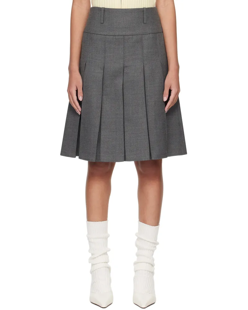 Fax Copy Express SSENSE Exclusive Gray Midi Skirt Grey