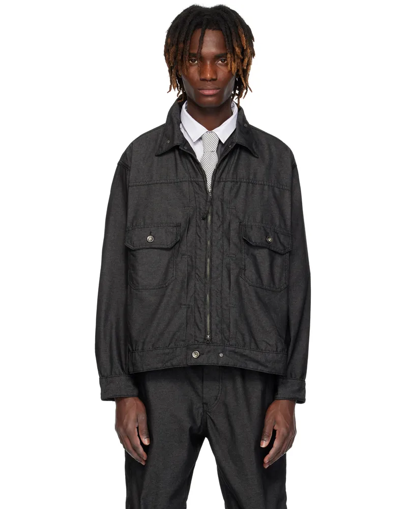 Engineered Garments Black Trucker Denim Jacket Zt211