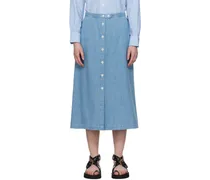Blue Deauville Denim Midi Skirt