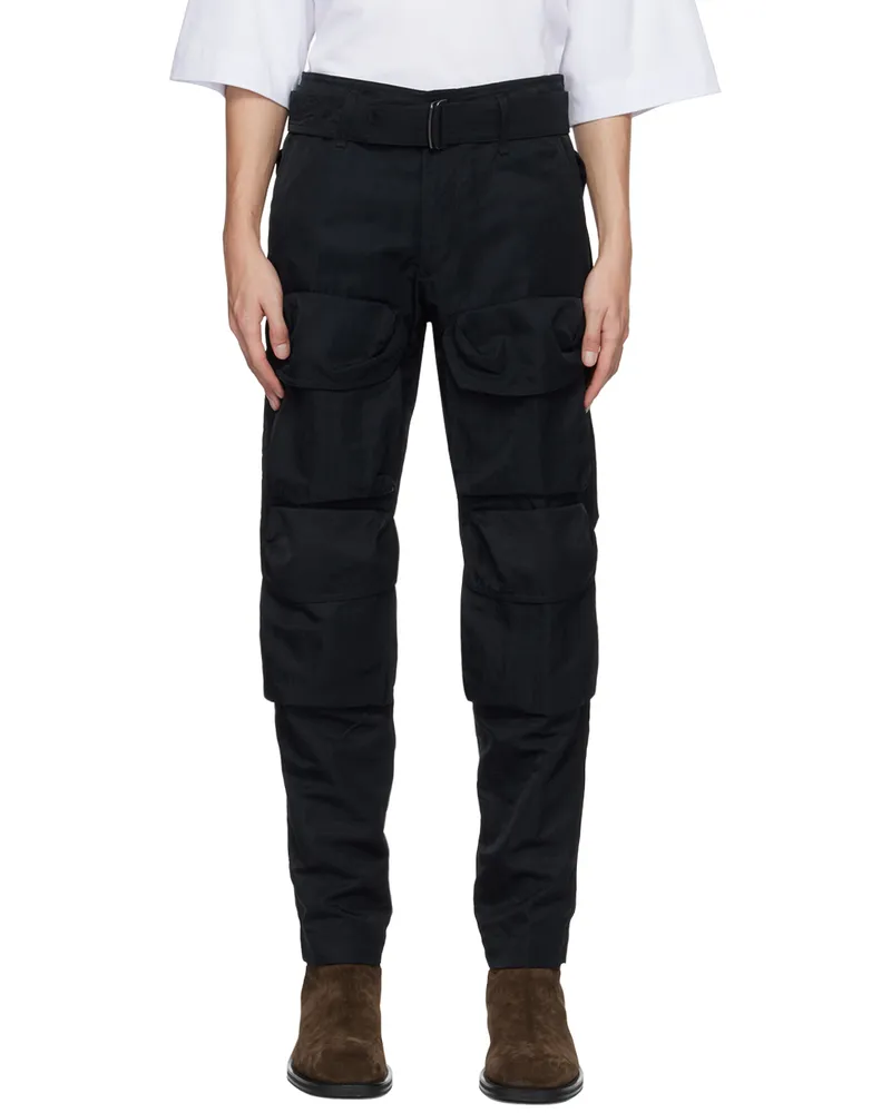 Dries van Noten Black Belted Cargo Pants 900