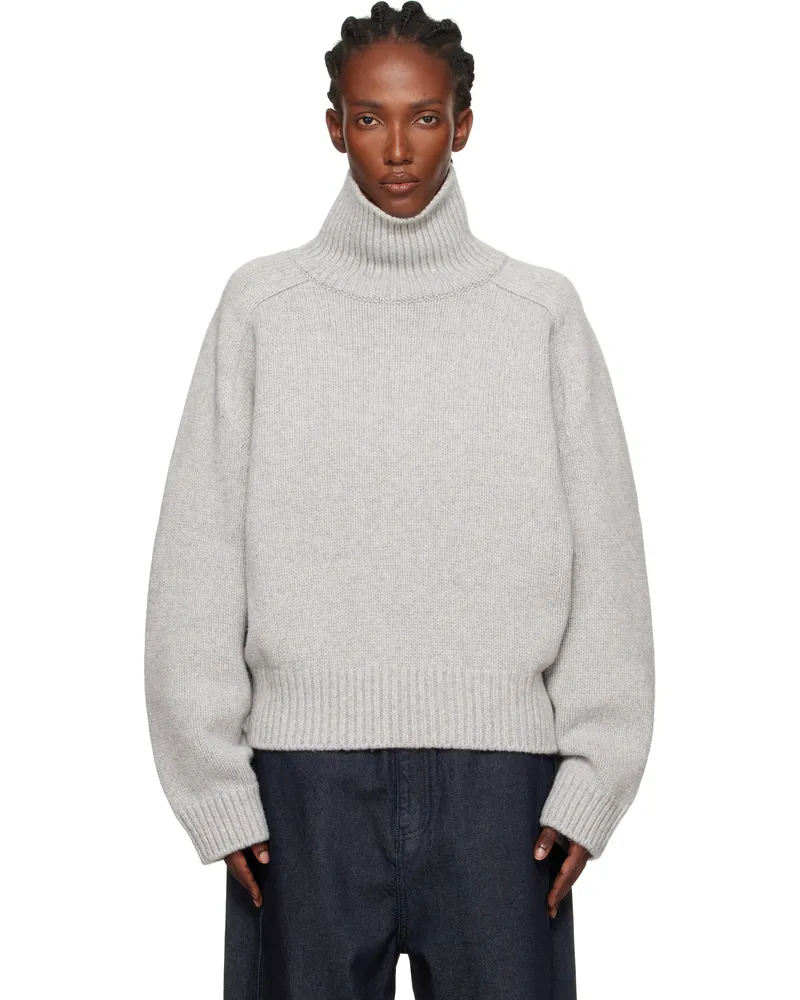 LE 17 SEPTEMBRE Gray Raglan Wool Turtleneck Gray