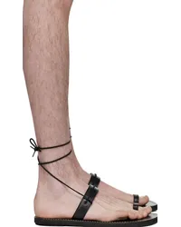 Dries van Noten Black Ankle Strap Sandals Black