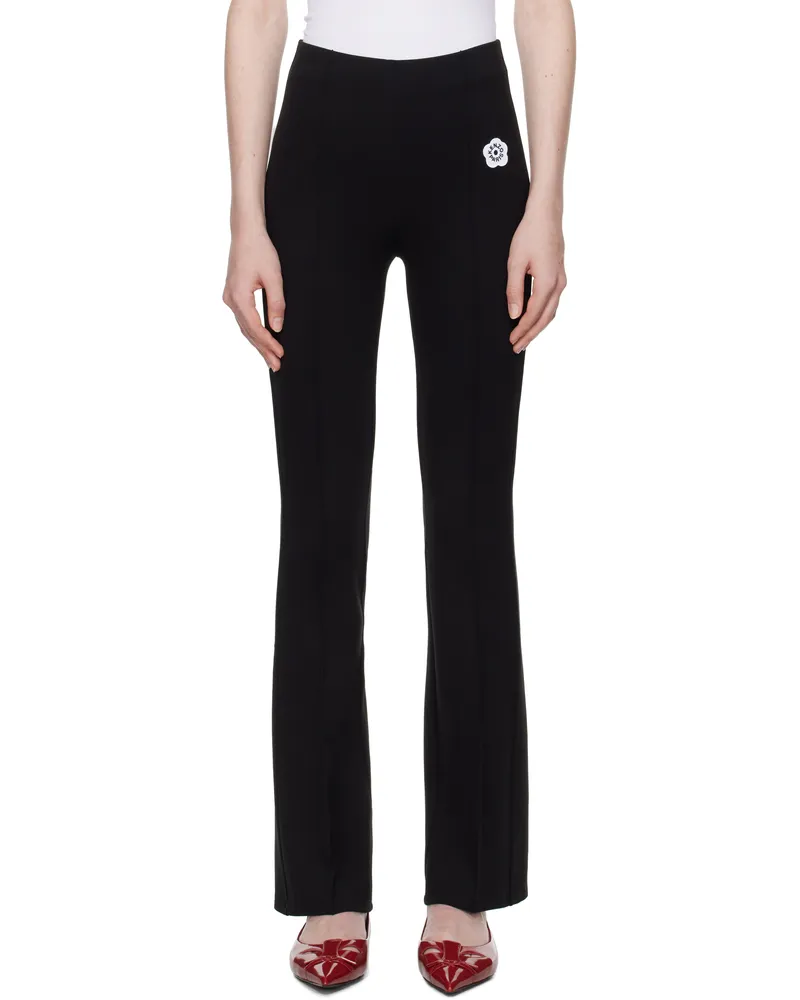 Kenzo Black Kenzo Paris 'Boke Flower 2.0' Embroidered Flare Trousers 99j