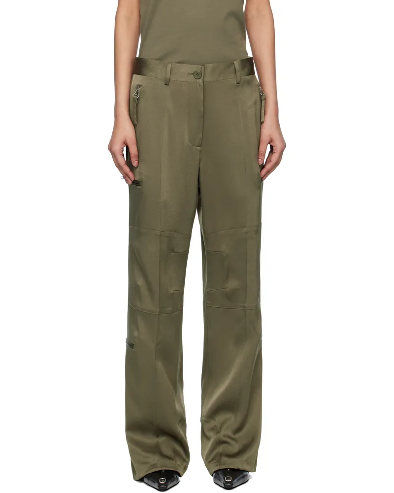 Helmut Lang Khaki Flight Trousers Olive