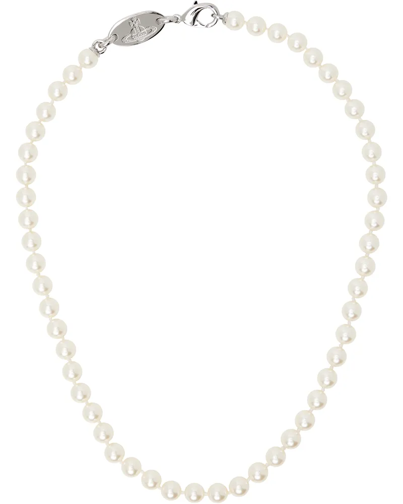 Vivienne Westwood Off-White Stuart Necklace Platinum