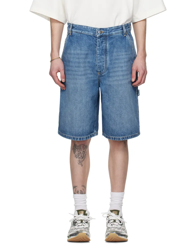 Bottega Veneta Blue Vintage Cargo Denim Shorts 4715
