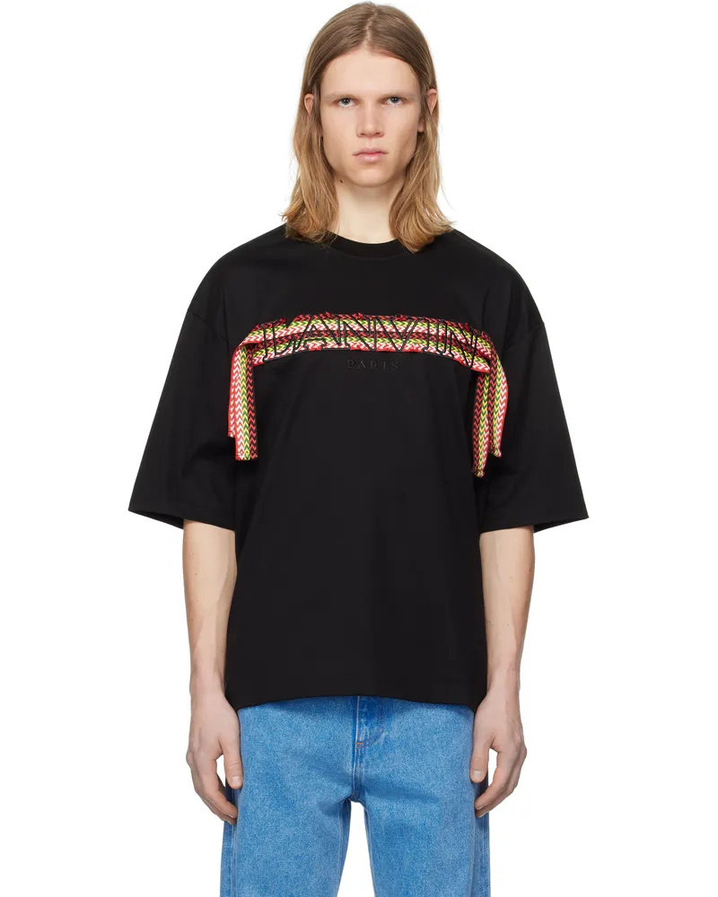 Lanvin Black Curb Lace Oversized T-Shirt Black10