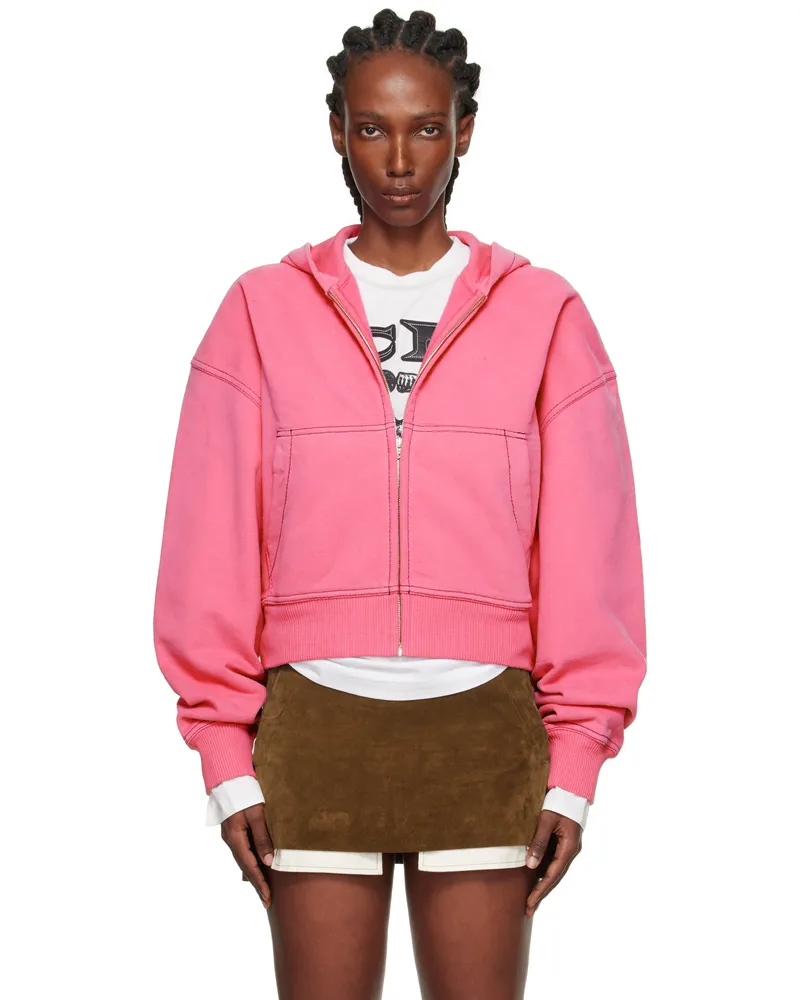 Acne Studios Pink Zip-Up Hoodie 415