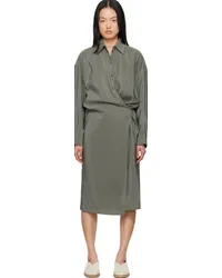 Christophe Lemaire Gray Twisted Midi Dress Bkash