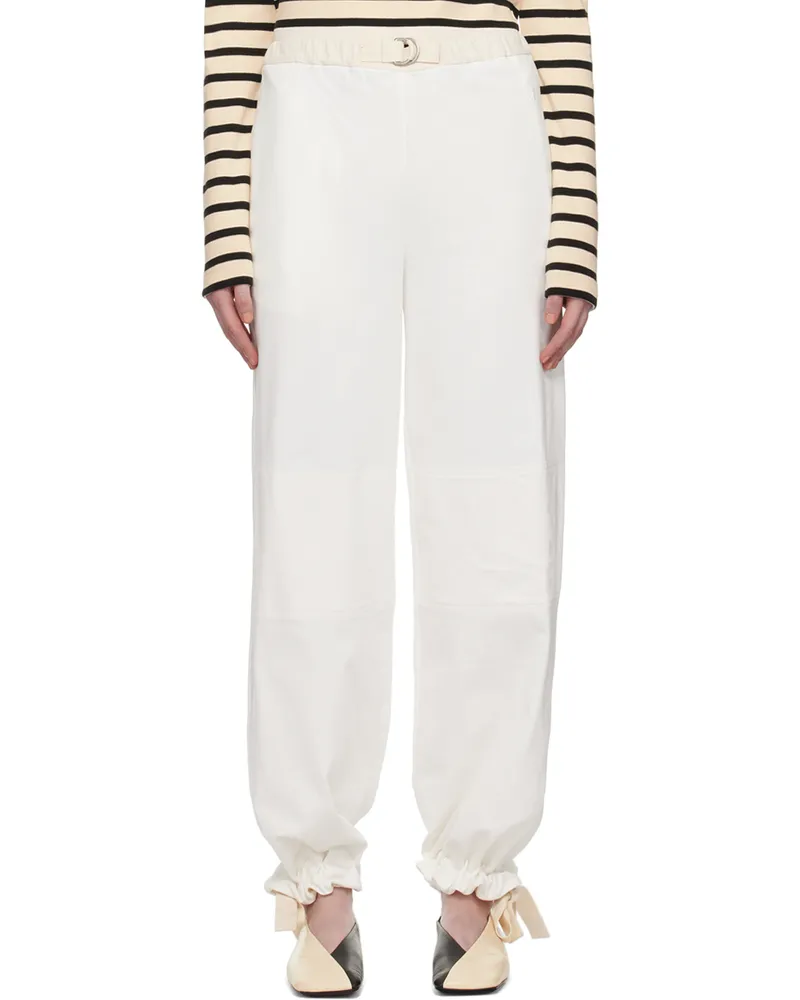 Jil Sander White Belted Trousers 100
