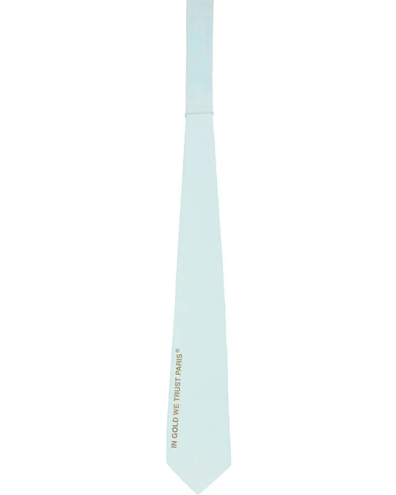 In Gold We Trust Paris SSENSE Exclusive Blue Leather Tie Light