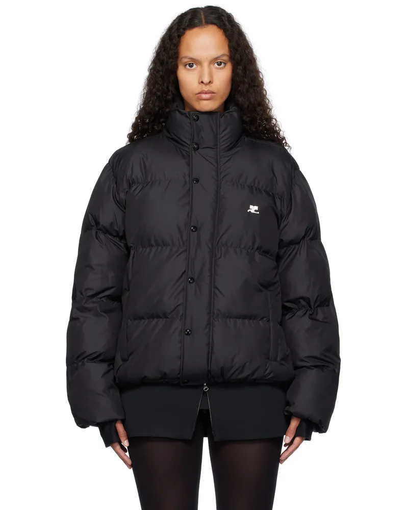 Courrèges Black Insulated Puffer Jacket 9999