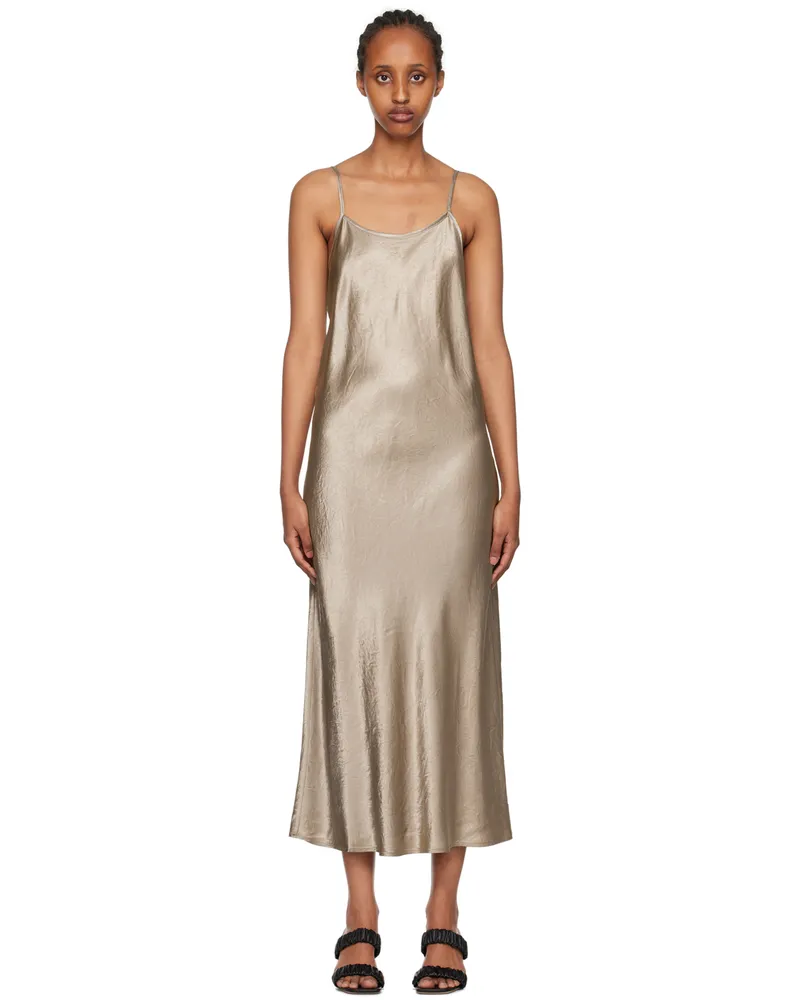 THIRD FORM Taupe Crush Bias Maxi Dress Driftwood