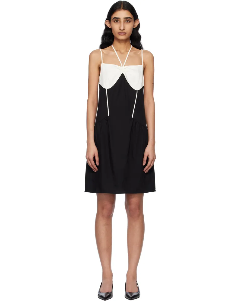 Kijun Black & Off-White Blocked Camisole Minidress Black