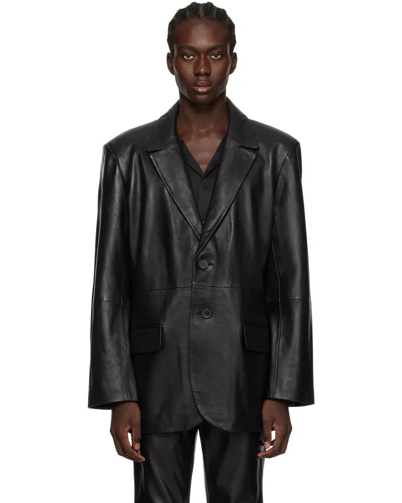 Won Hundred Black Osaka Leather Blazer Black