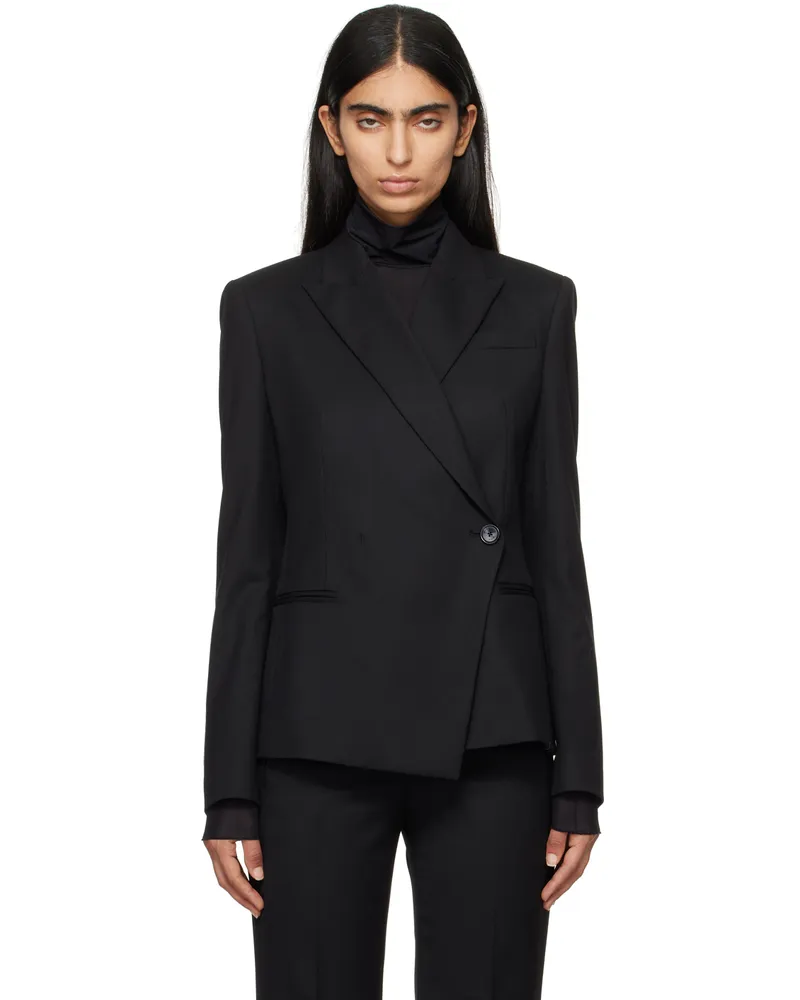 HUGO BOSS Black Slim-Fit Wool Twill Blazer 001